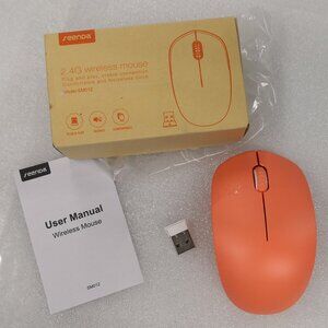 Seenda Wireless Mouse 2.4G/Noiseless Mouse w USB Receiver Portable Coral Orange
